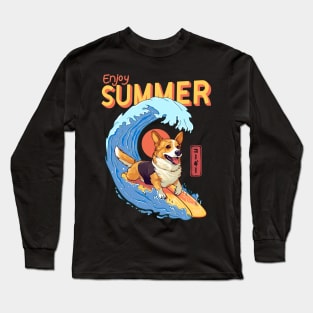 Corgi Enjoy Summer Long Sleeve T-Shirt